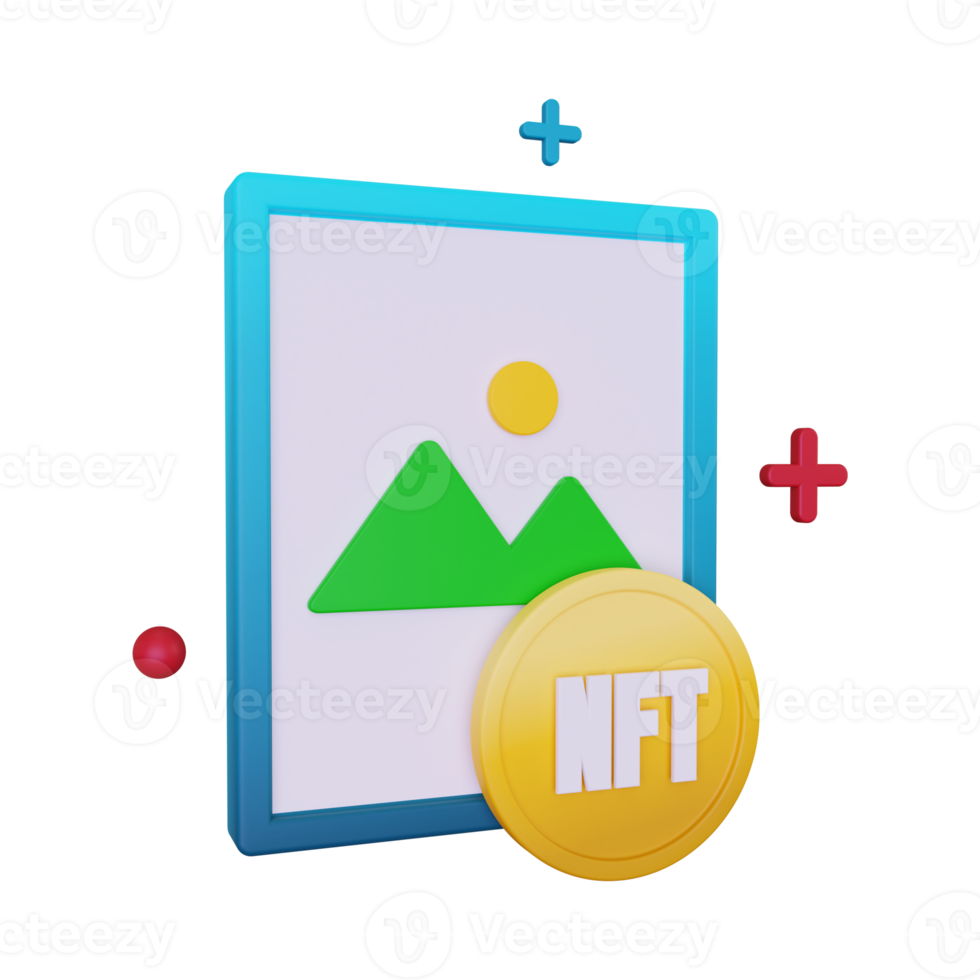 3d NFT art concept illustration png
