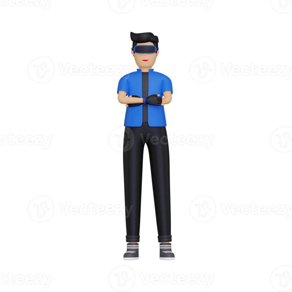 menino 3d usando tecnologia vr png