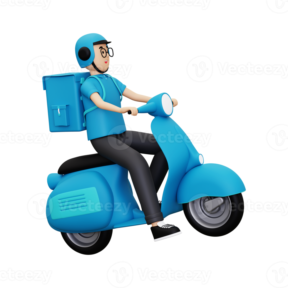 3d Deliveryman going to delivery package png