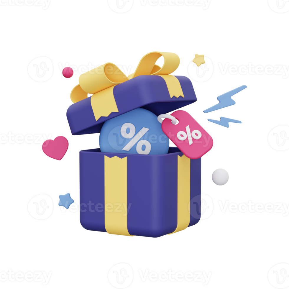 3d Discount Gift icon png