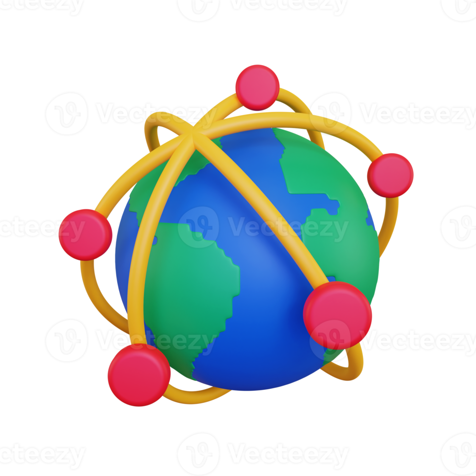 3d globaal verbinding illustratie png