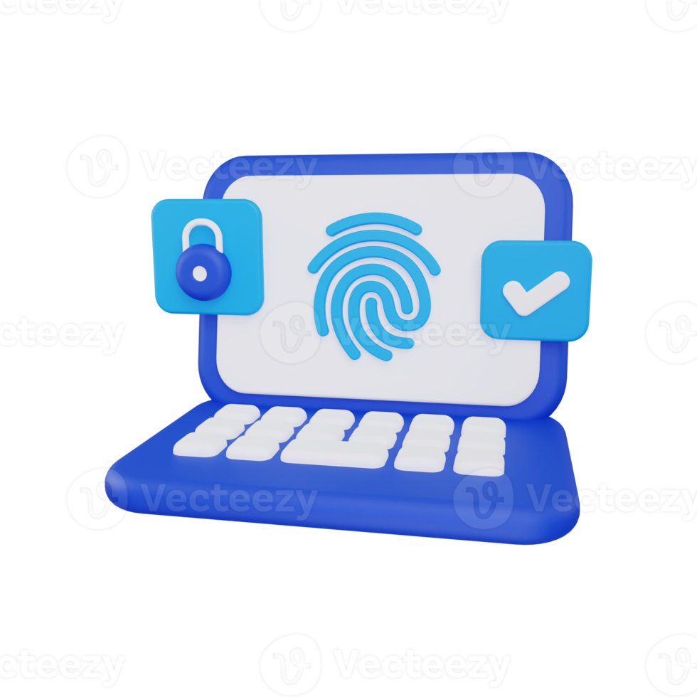 3d fingerprint access icon png