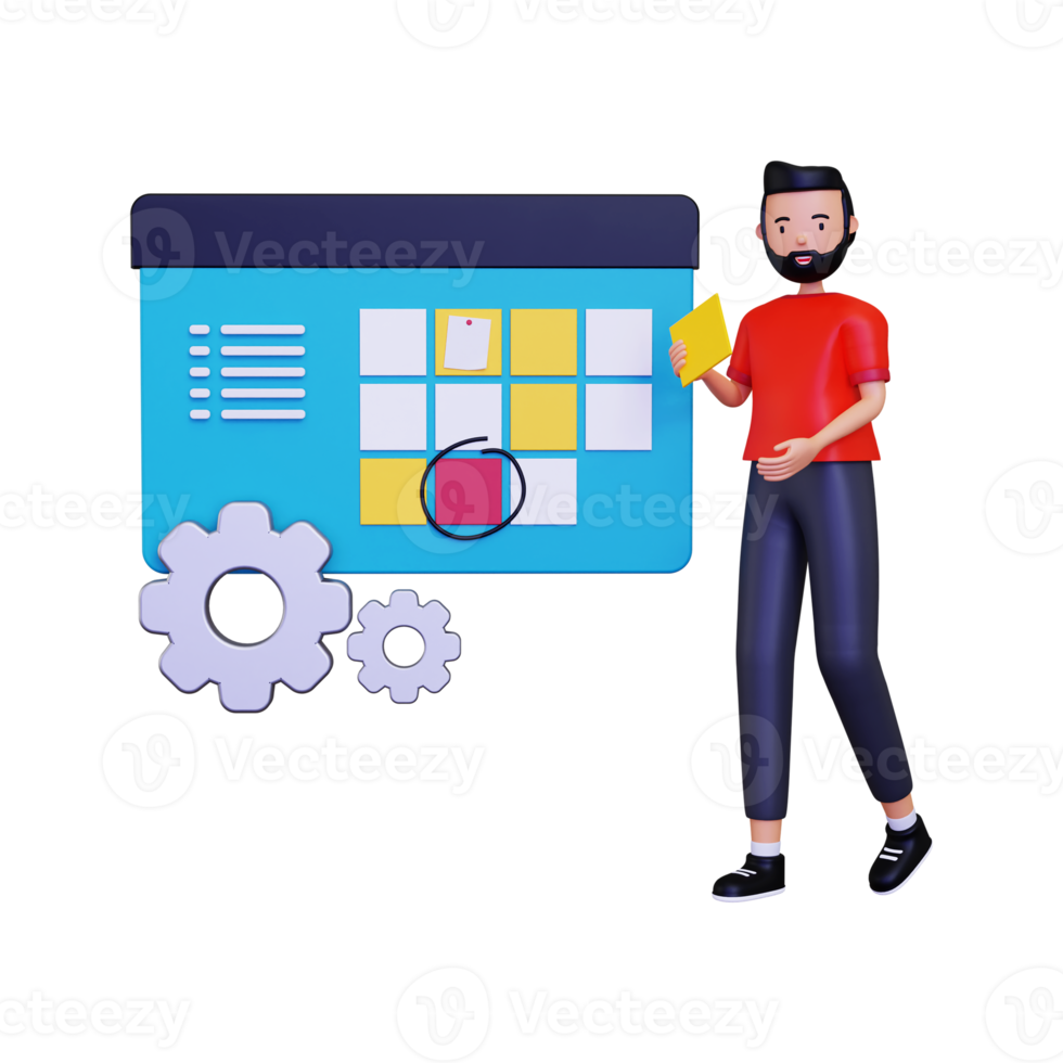 illustration de gestion des tâches 3d png