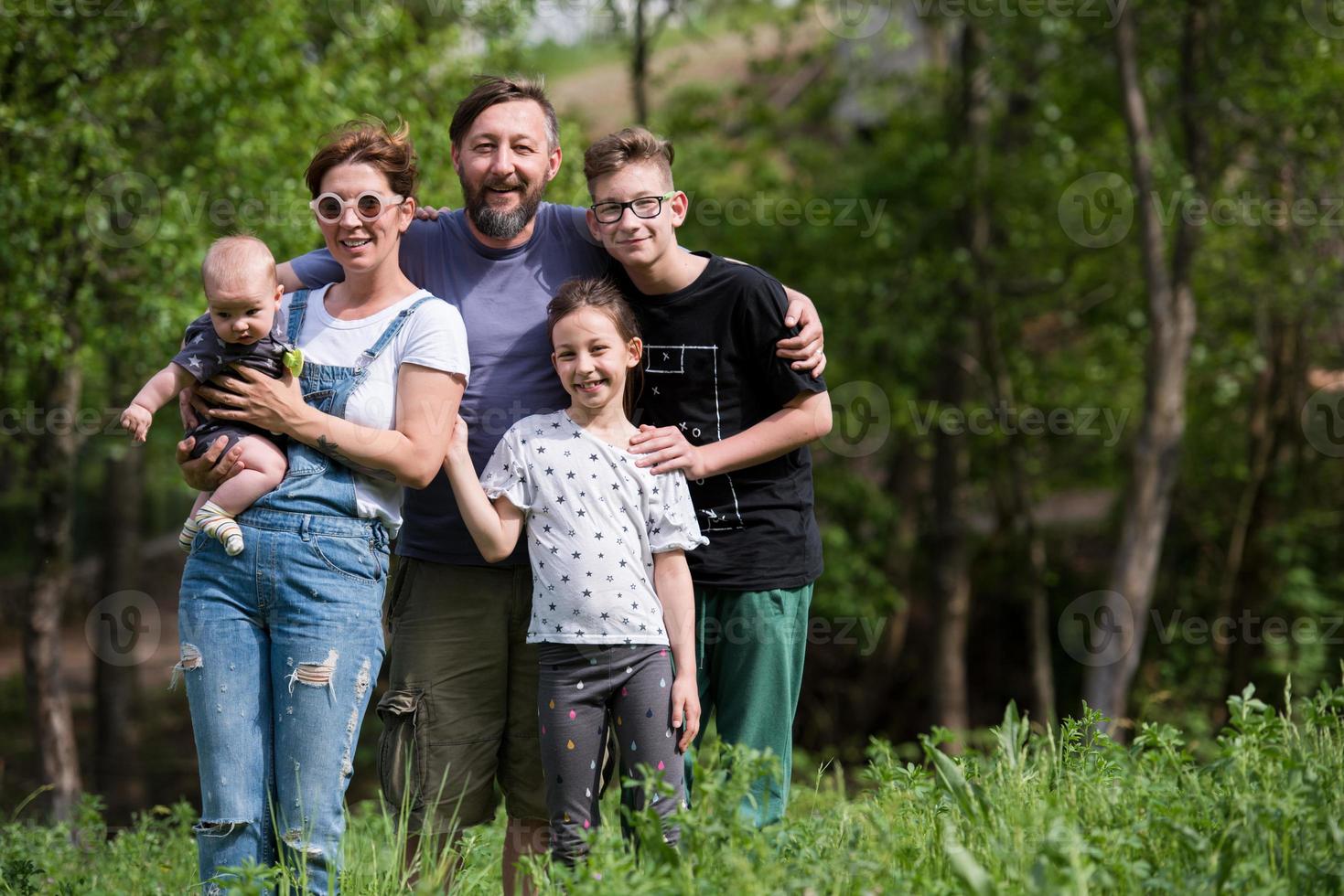 retrato de familia hipster foto