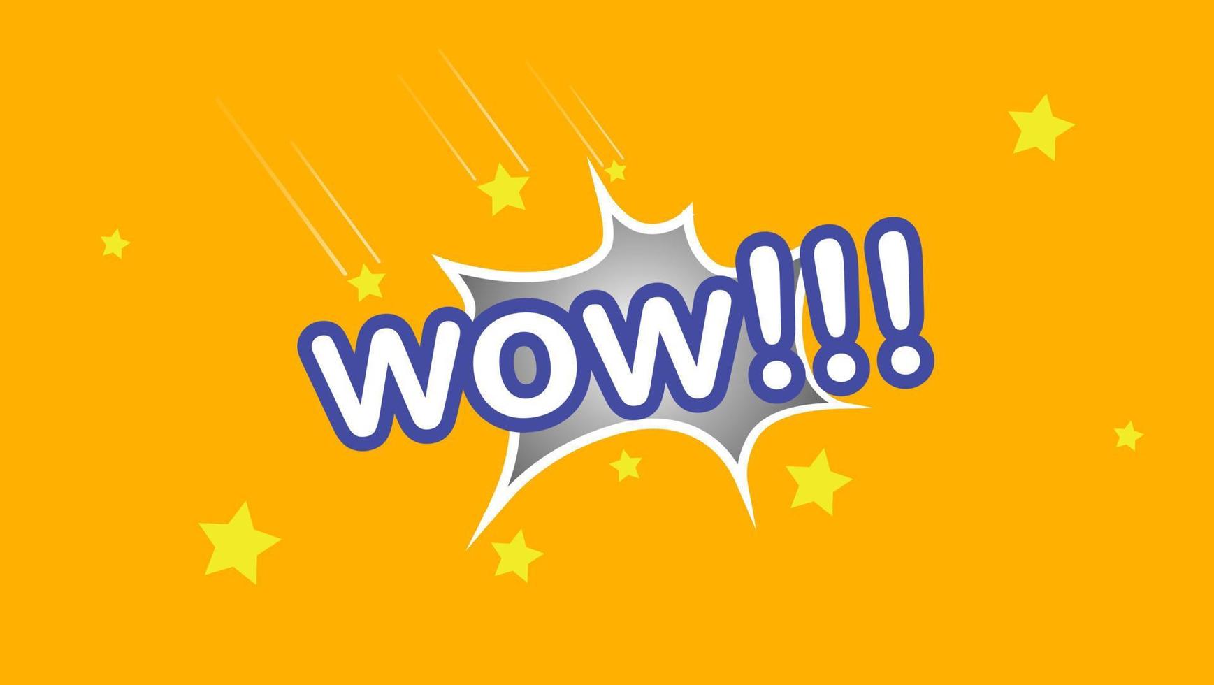 Discount banner form. Wow studded with shooting stars. Sales coupon icon. Abstract yellow background. Modern concept design. Banner with offer badge. Vector