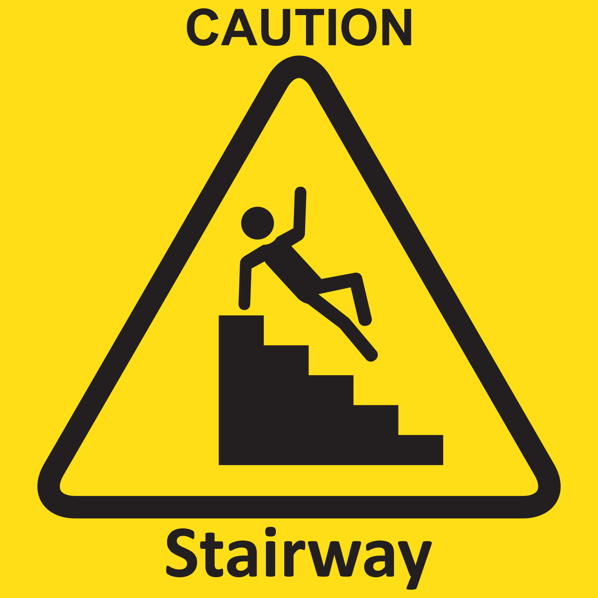 Warning sign slippery stairs 10871992 Vector Art at Vecteezy