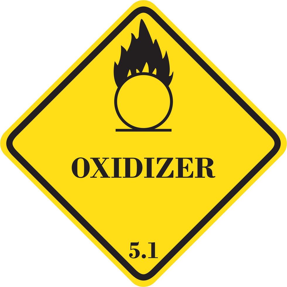 Official warning sign of Global healthy sign of oxidizer vector