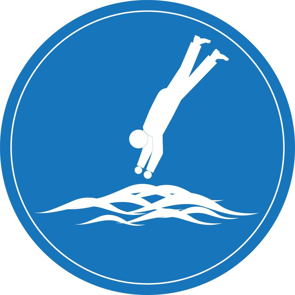 Signs can swim.The badge can be played down the water vector