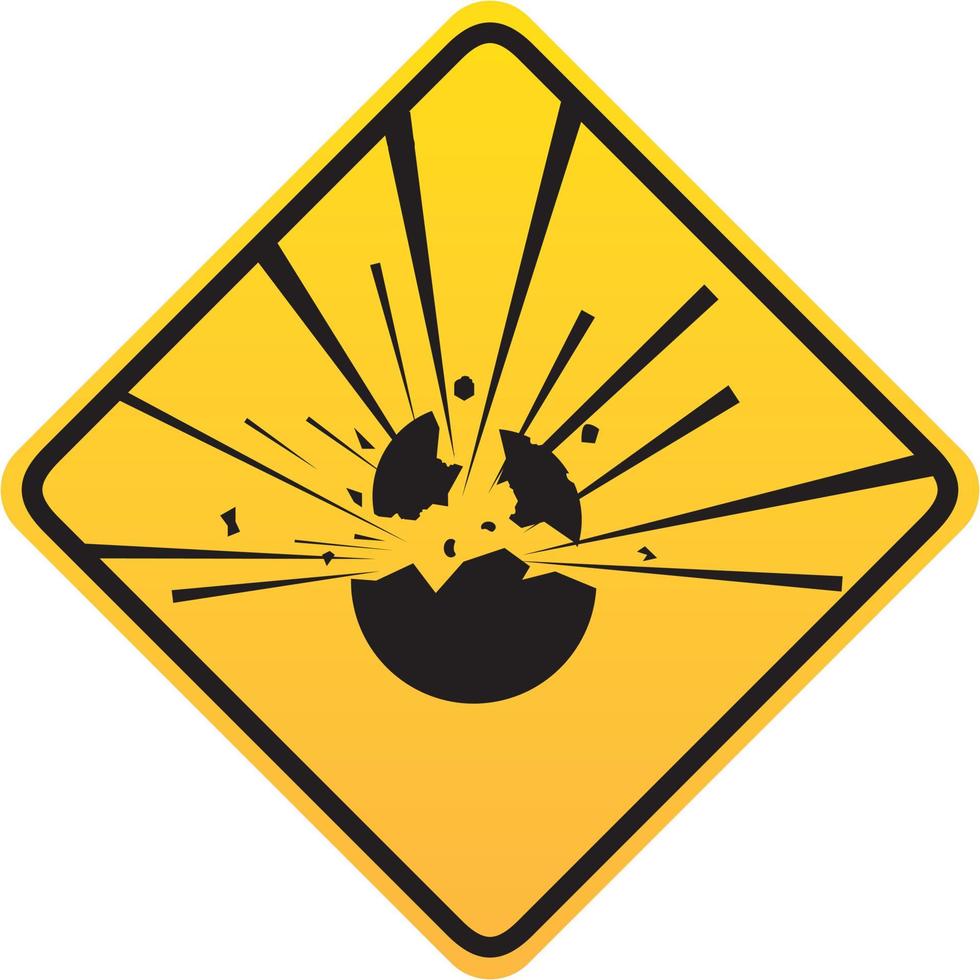 señal de cuidado con los explosivos, señal de peligro de explosión vector