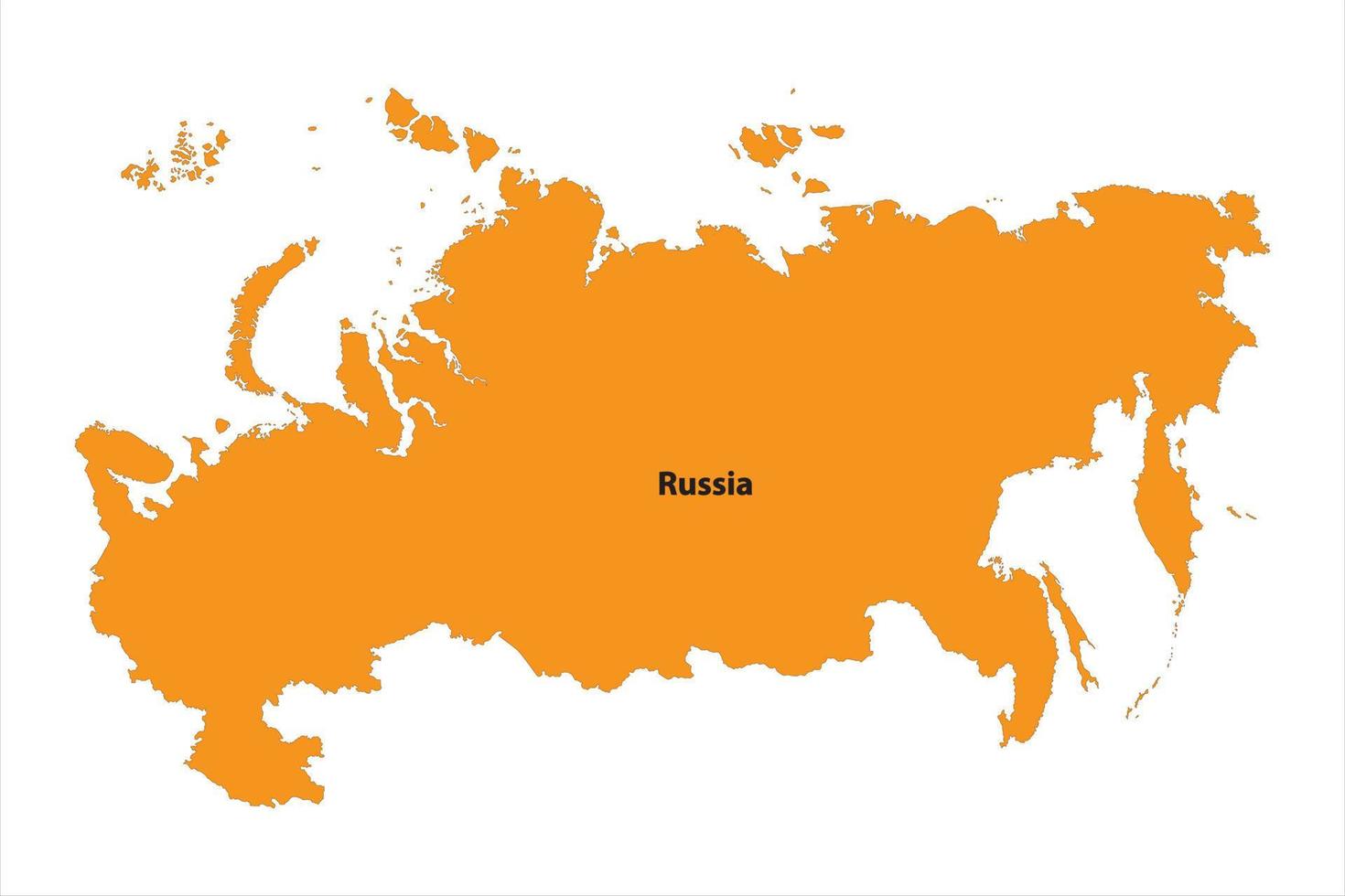 mapa vectorial de rusia naranja vector