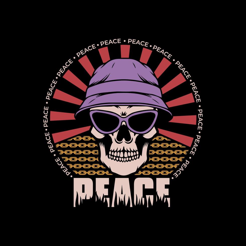 Vintage skull vector illustration.