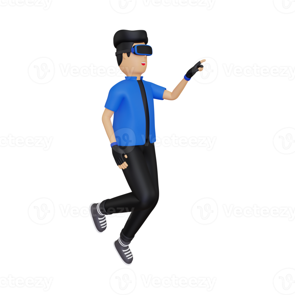 3d ragazzo nel meta mondo png