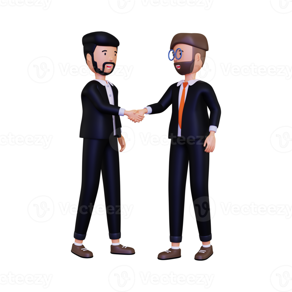 3d Two business people shake hands png