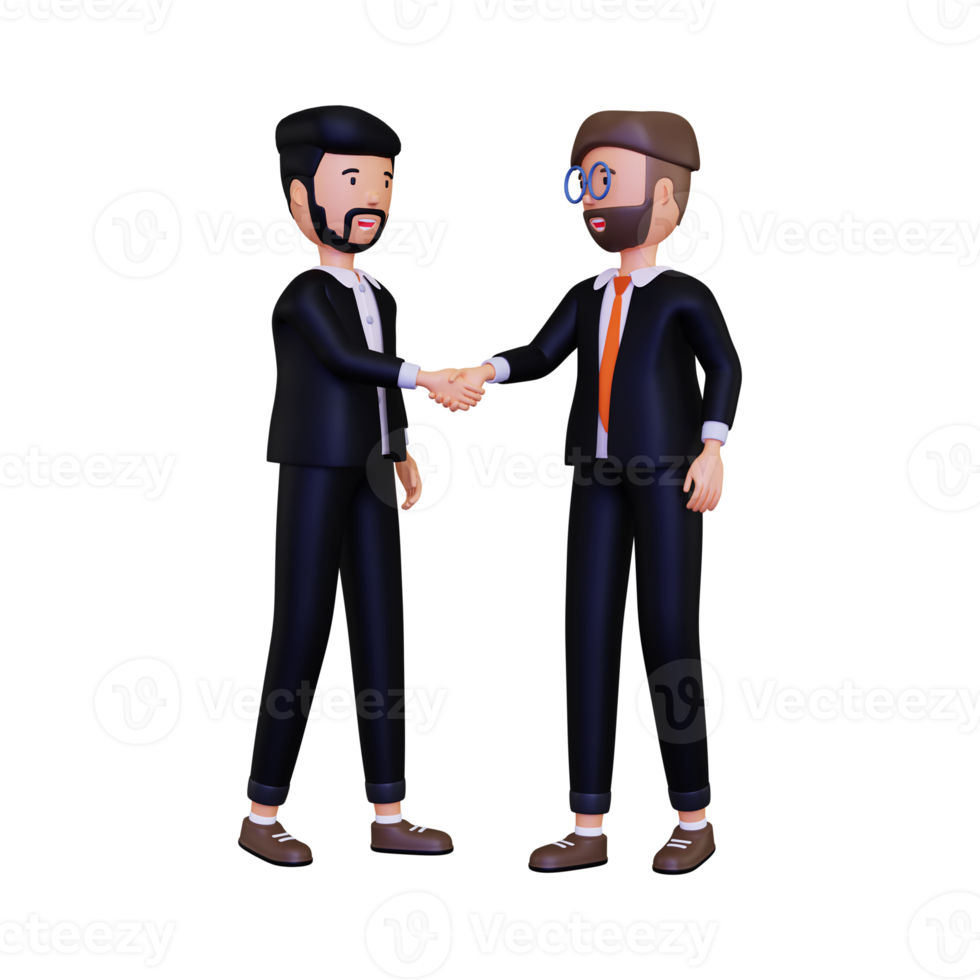 3d Two business people shake hands png