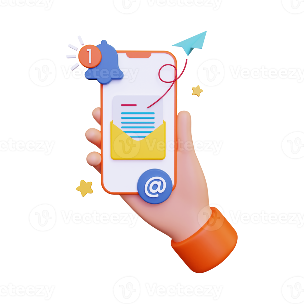 3d Email Notification illustration png