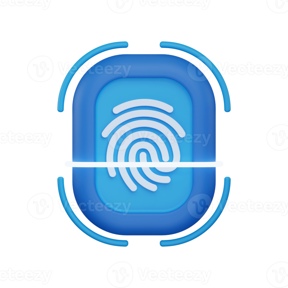 3d fingerprint access icon png