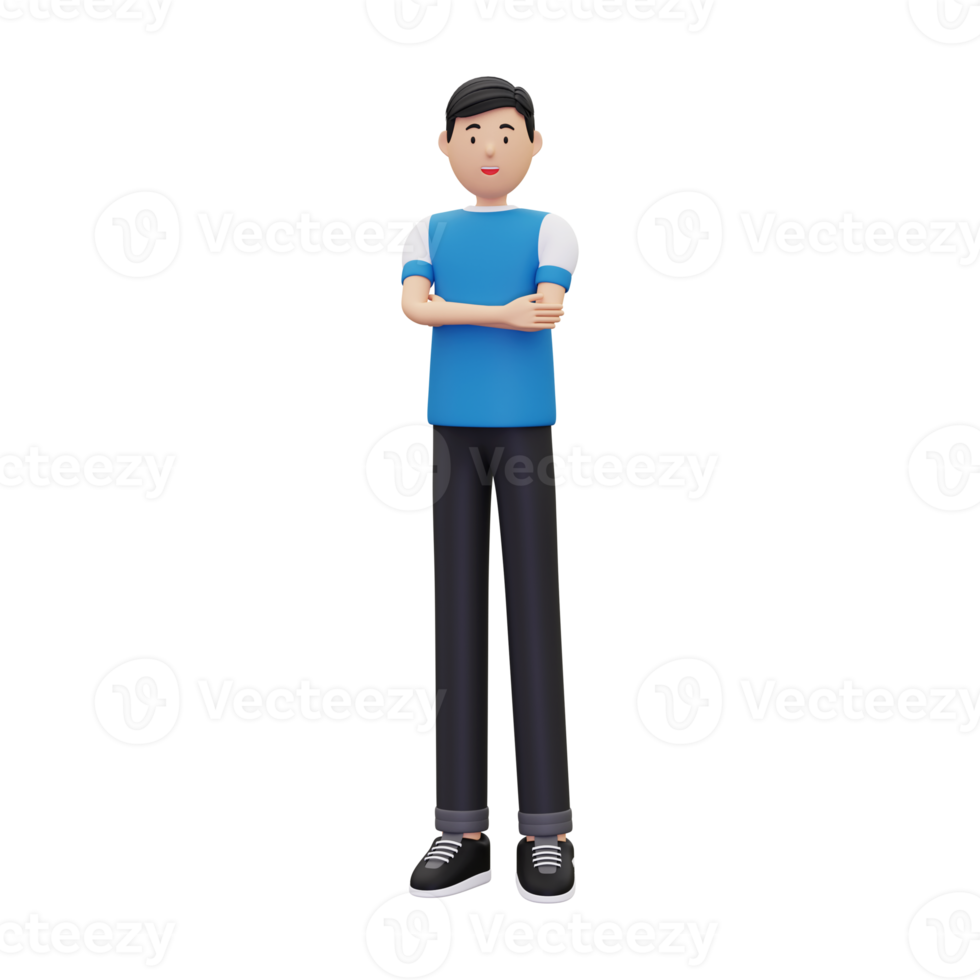 3d Boy Standing with folded hands png