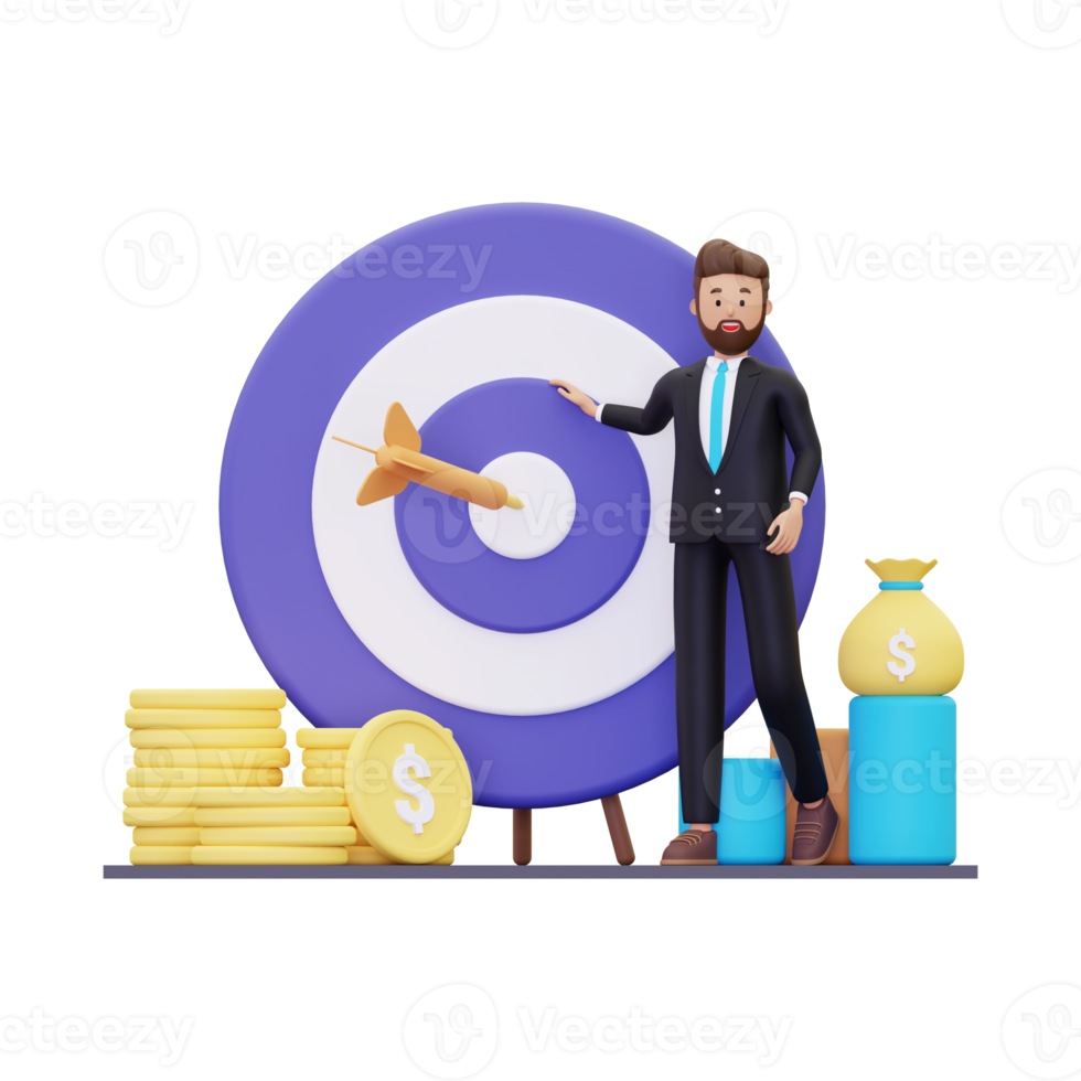 3d Business Target illustartion png