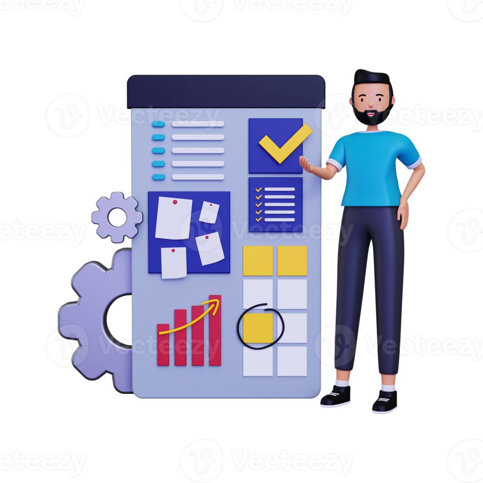 3d Organizing management structure illustration png