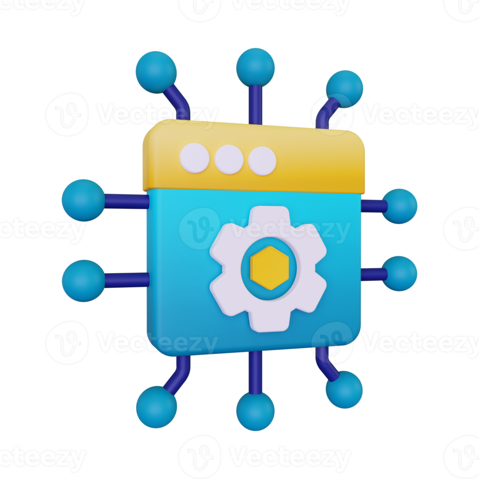 Ilustración del concepto de configuración 3d nft png