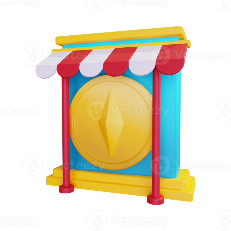 3d NFT shop concept illustration png