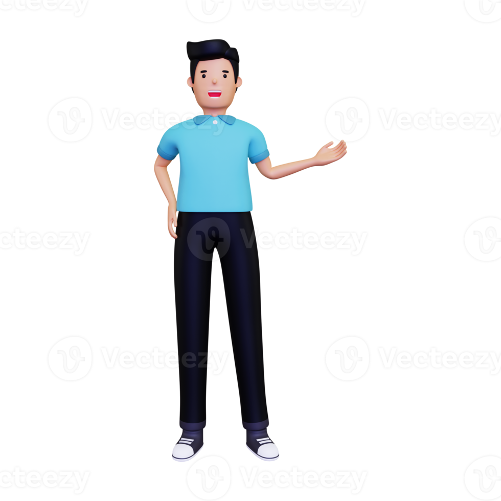 3d Employee presenting something png