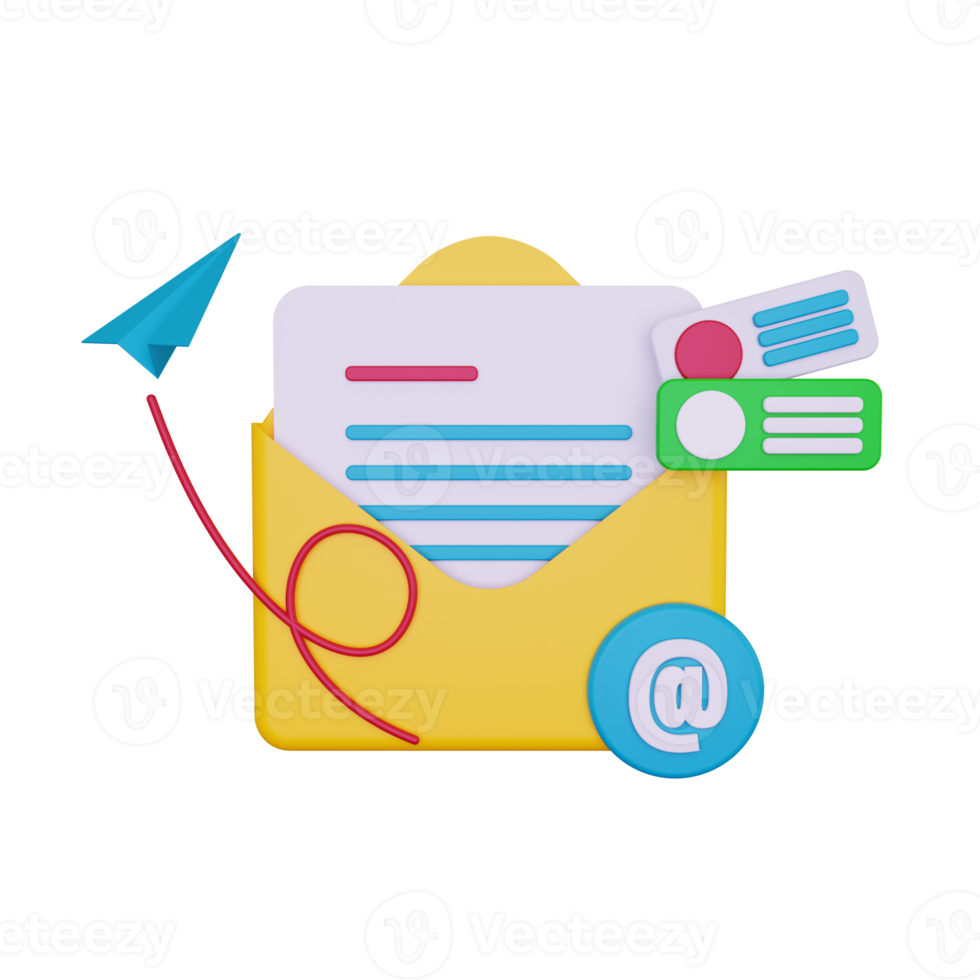 3d Send Email illustration png