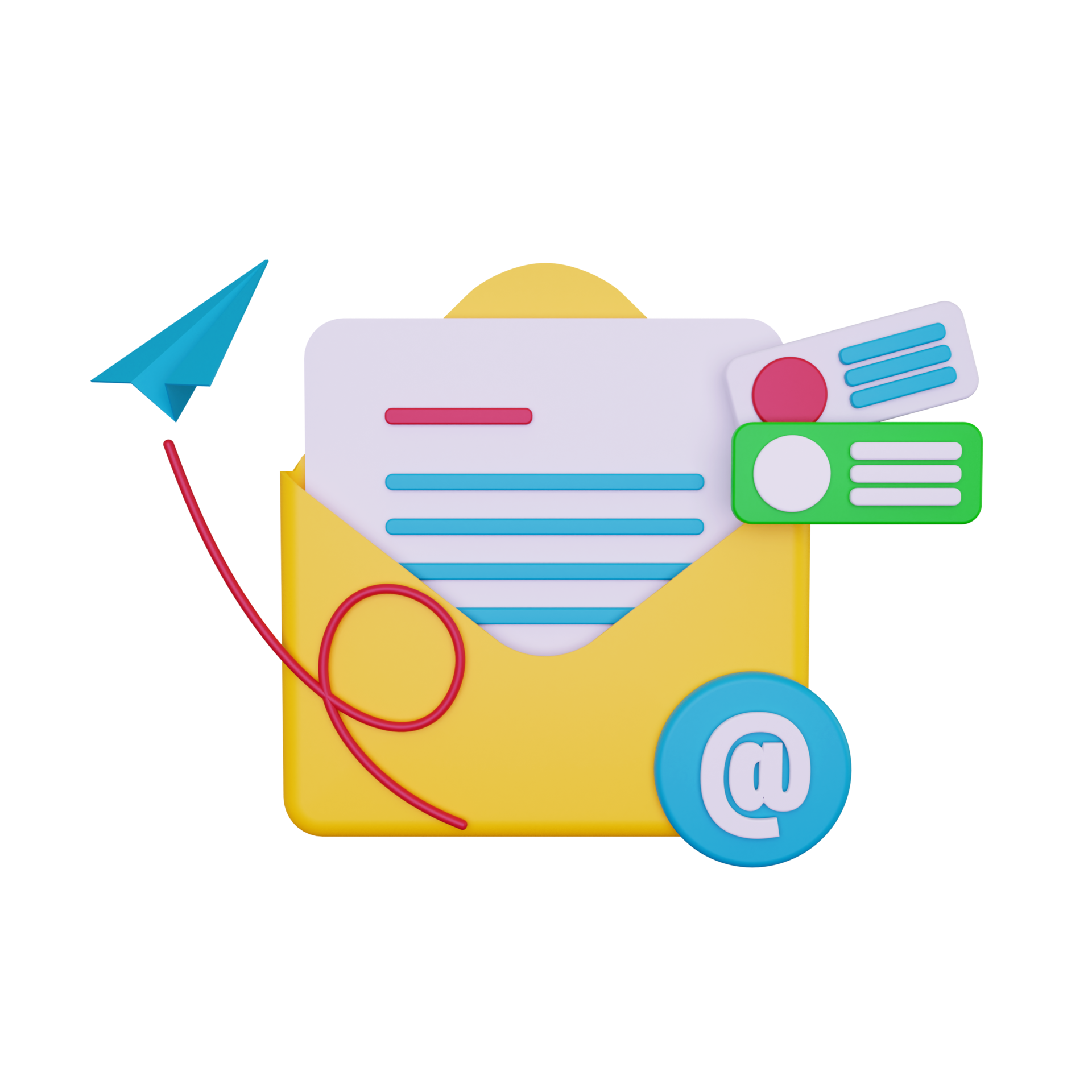 3d Send Email illustration 10872378 PNG