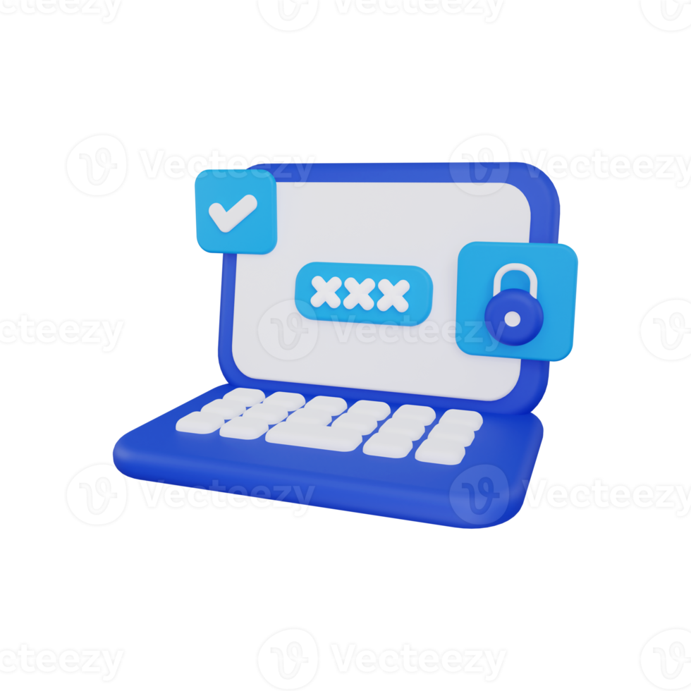 3d login security icon png