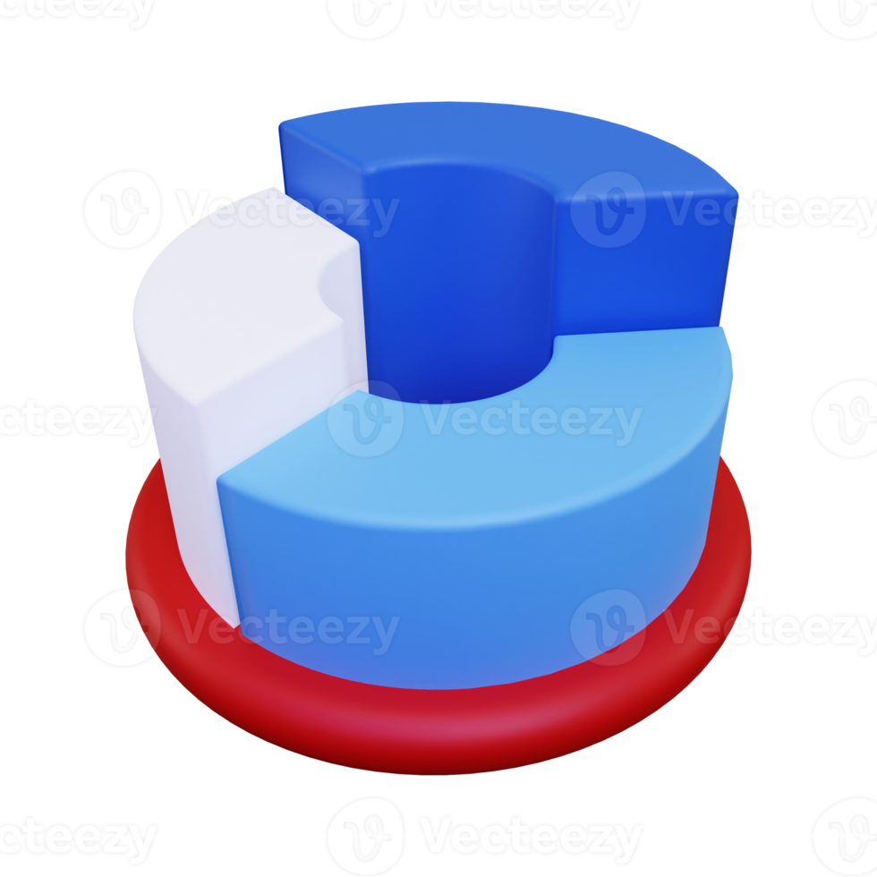 O xadrez e as moedas no gráfico de pizza para renderização 3d de