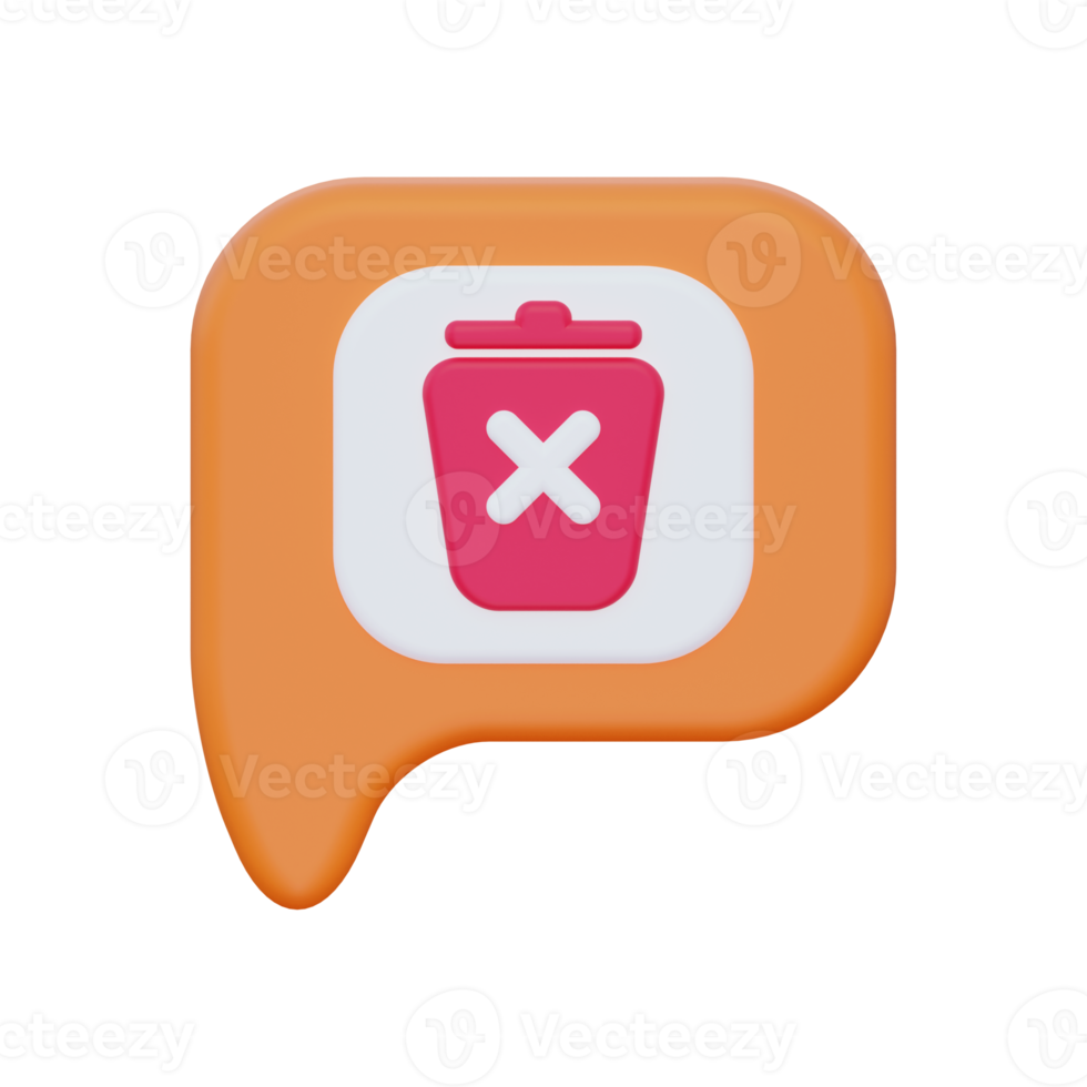 3d Delete Chat icon png