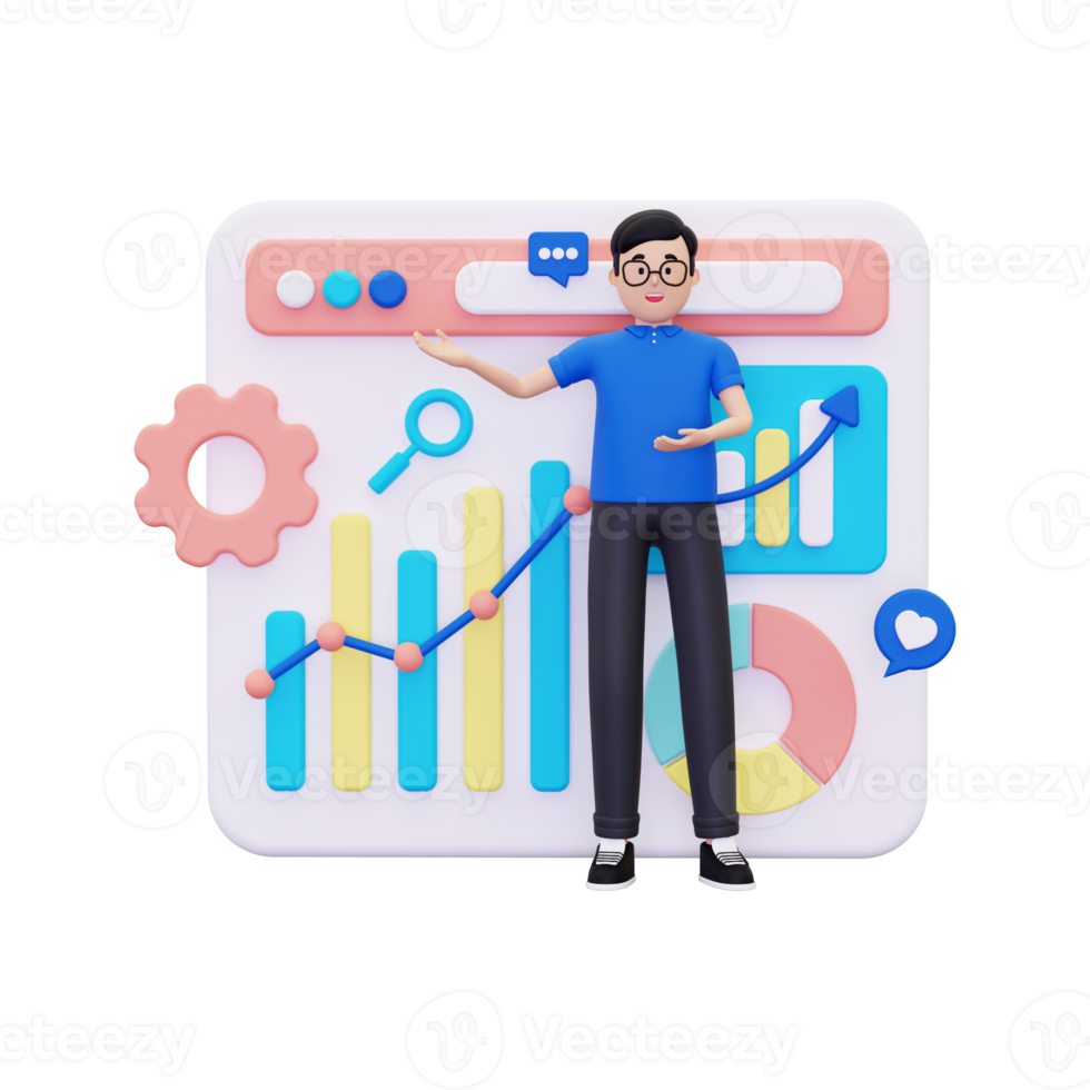 croissance de l'analyse marketing 3d png