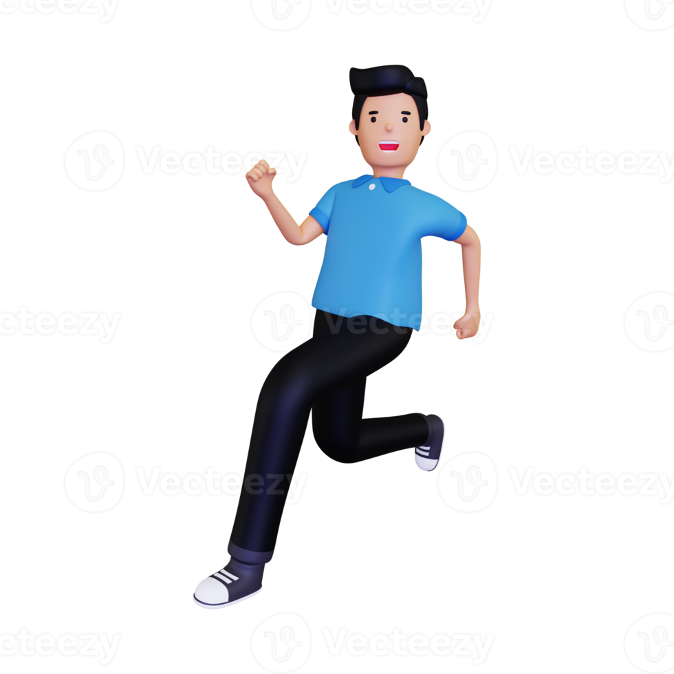 3d Man running rapidly png