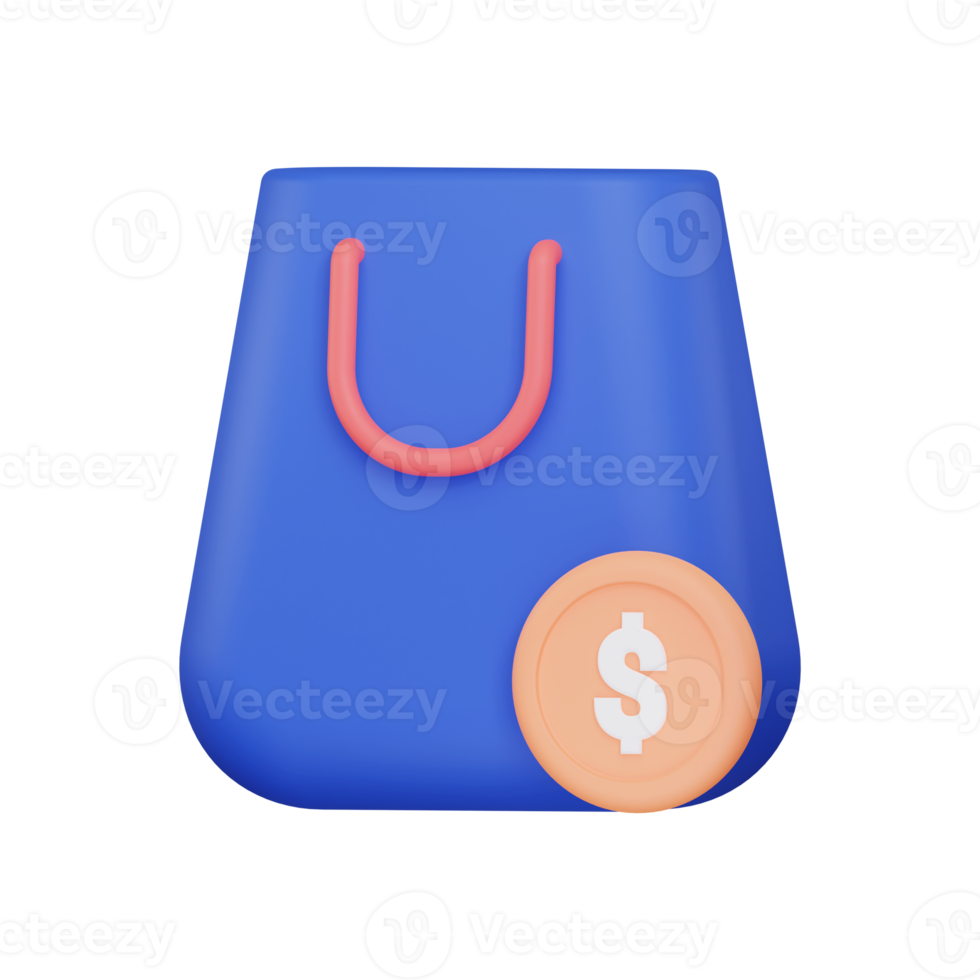 ícone de sacola de compras 3D png