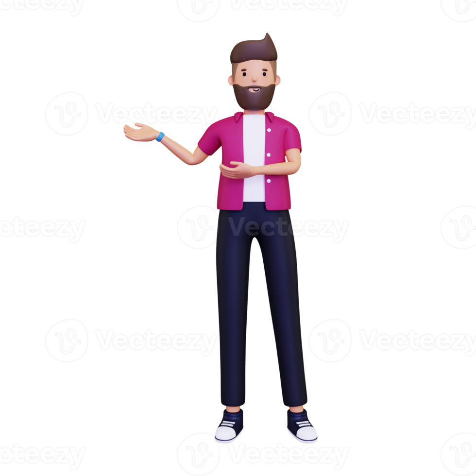3d Boy presenting png