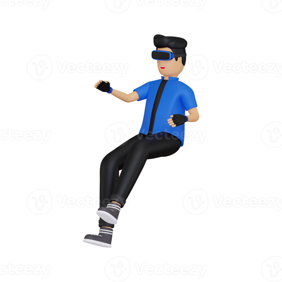 3d Boy in Metaverse png