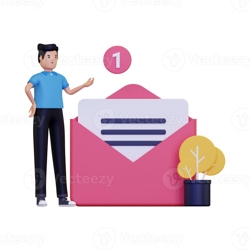 3d new message png