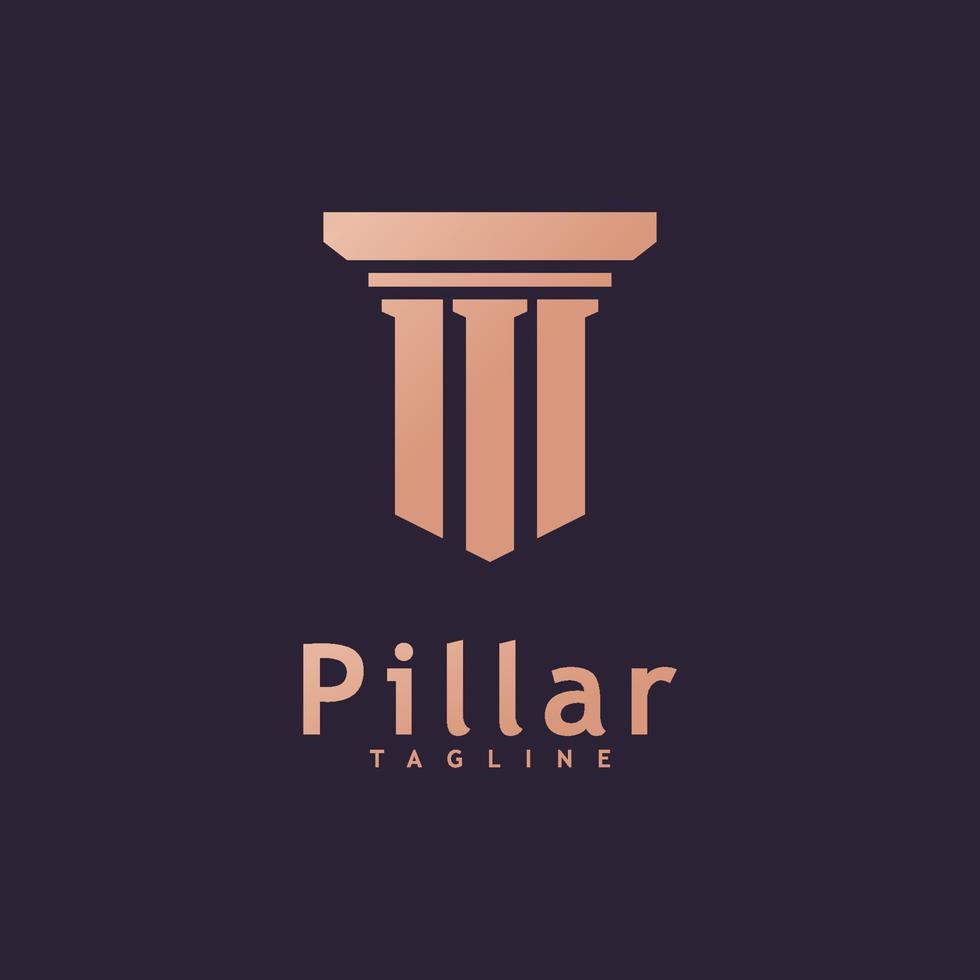 Creative Law Pillar Concept Design Logo Template vector
