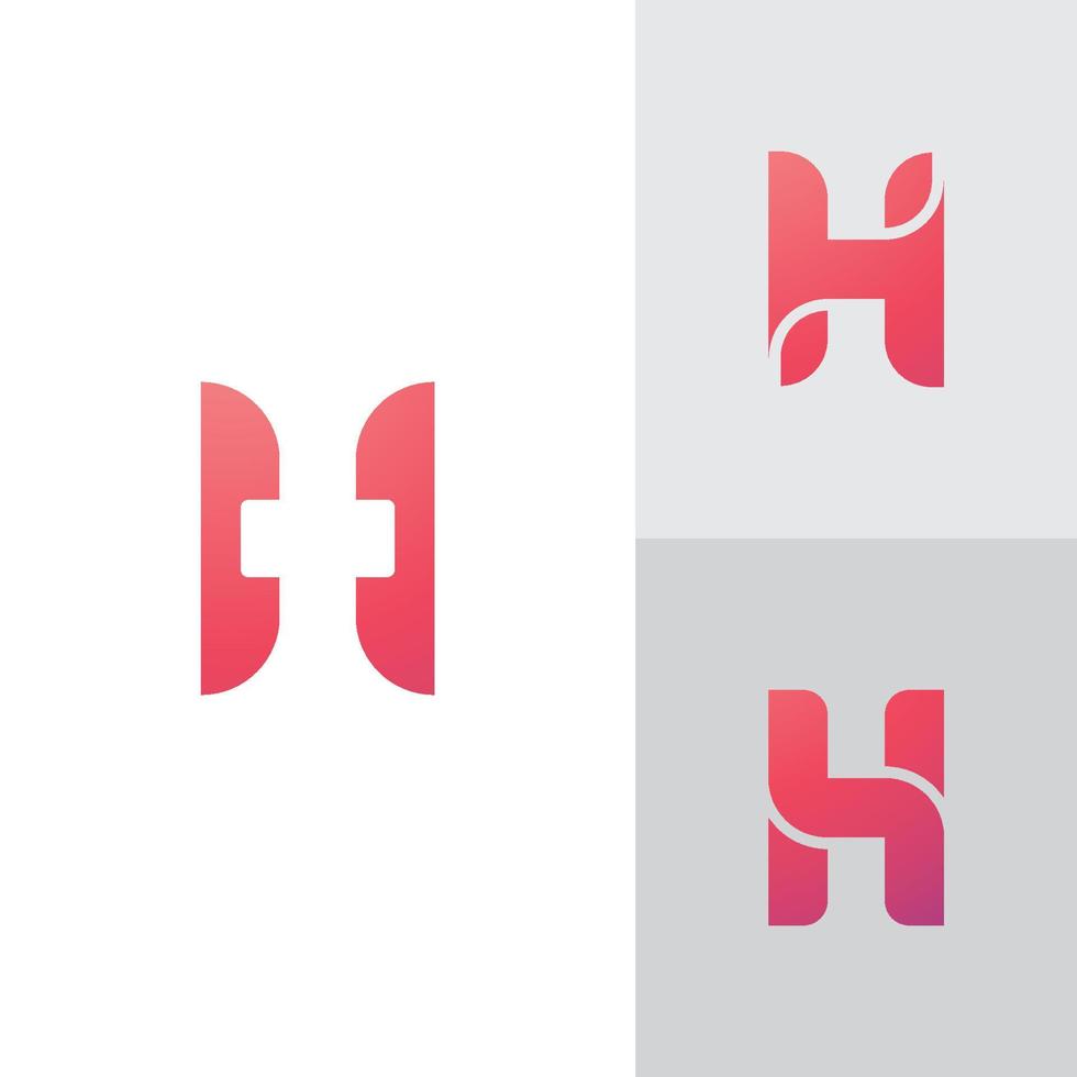 diseño y plantilla del logotipo h. Iniciales de icono h creativas basadas en letras en vector. vector