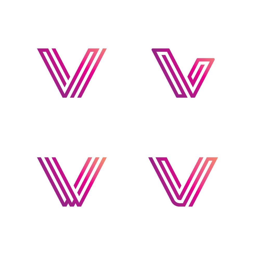 V Logo Design and template. Creative V icon initials based Letters in vector. vector