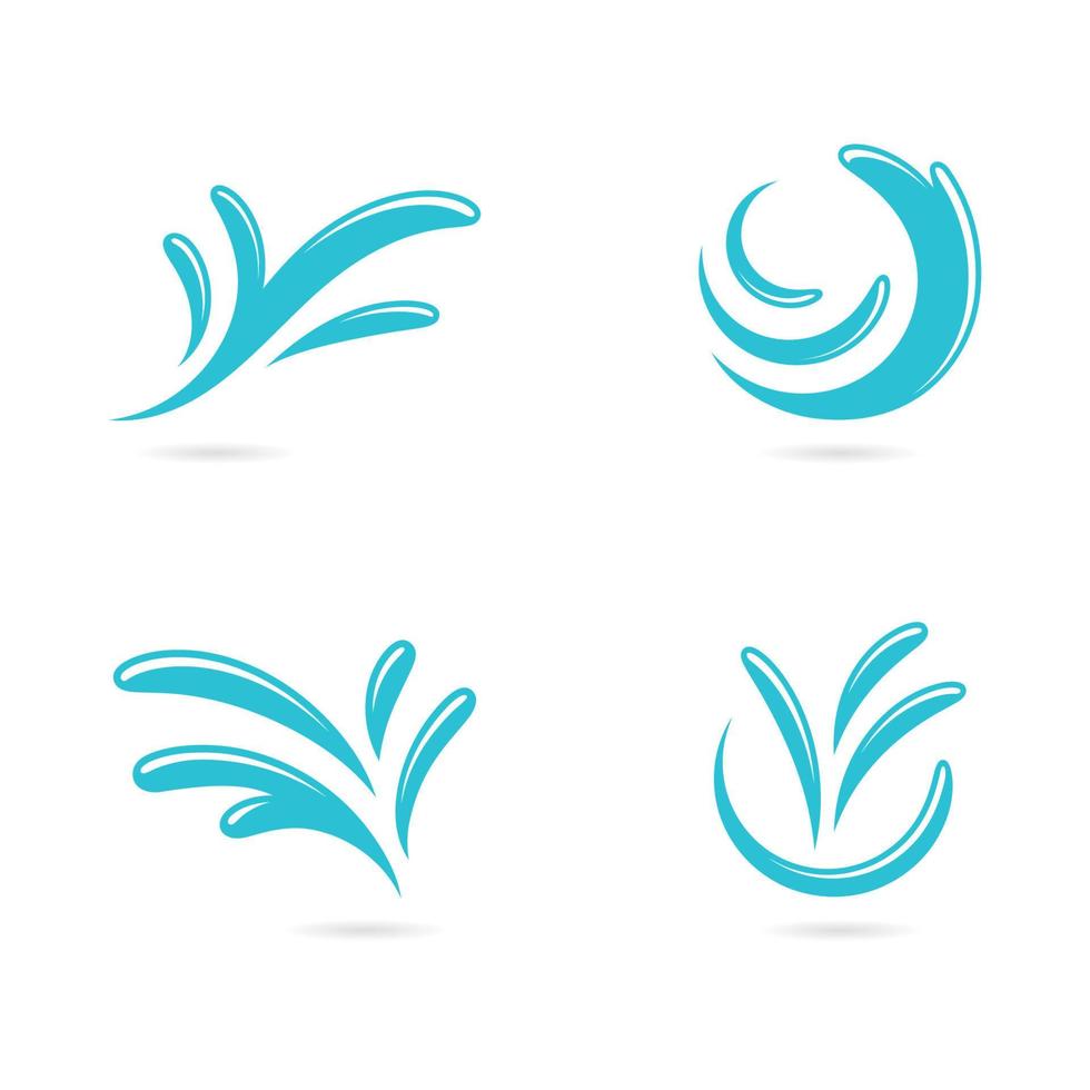 símbolo de salpicadura de agua y vector de plantilla de logotipo de icono