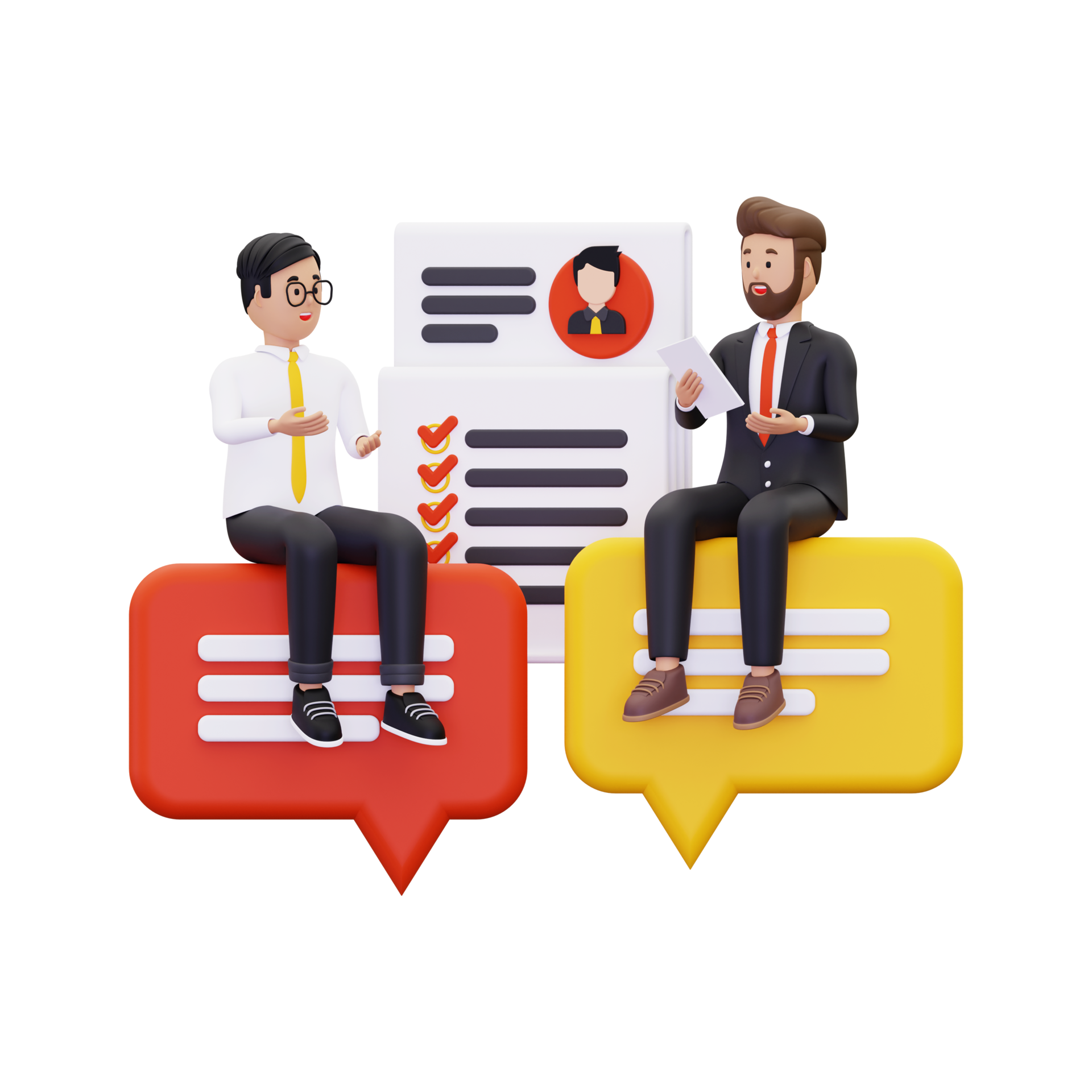 3d Job Interview Illustration 10872627 PNG