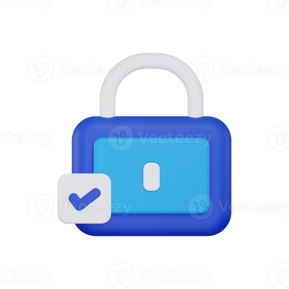 3d security lock icon png