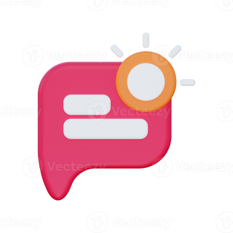 3d Chat Notification icon png