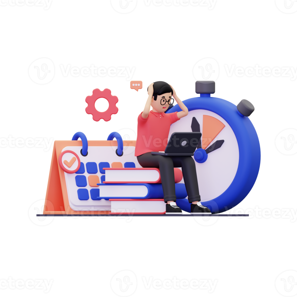 3d Employees are panicking with tight deadlines png