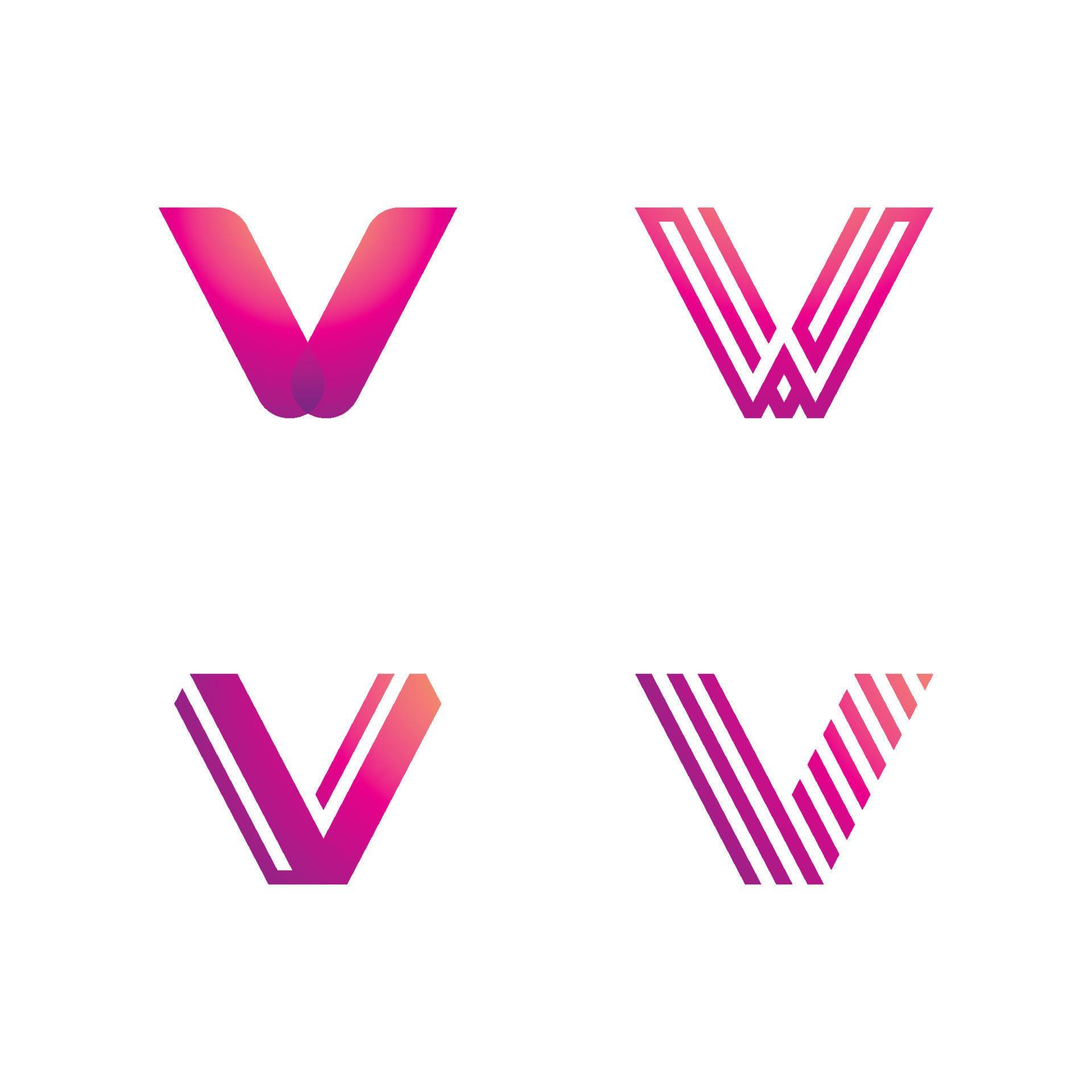 V Logo Design and template. Creative V icon initials based Letters in ...