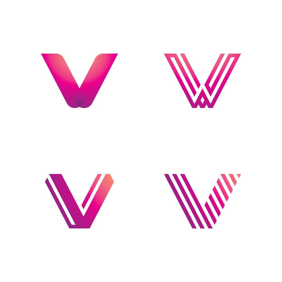 v diseño de logotipo y plantilla. Creative v icon iniciales basadas en letras en vector. vector