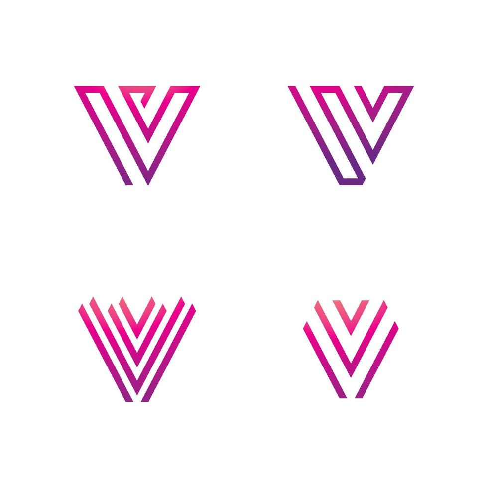 V Line Logo Design and template. Creative X icon initials Line Letters in vector. vector