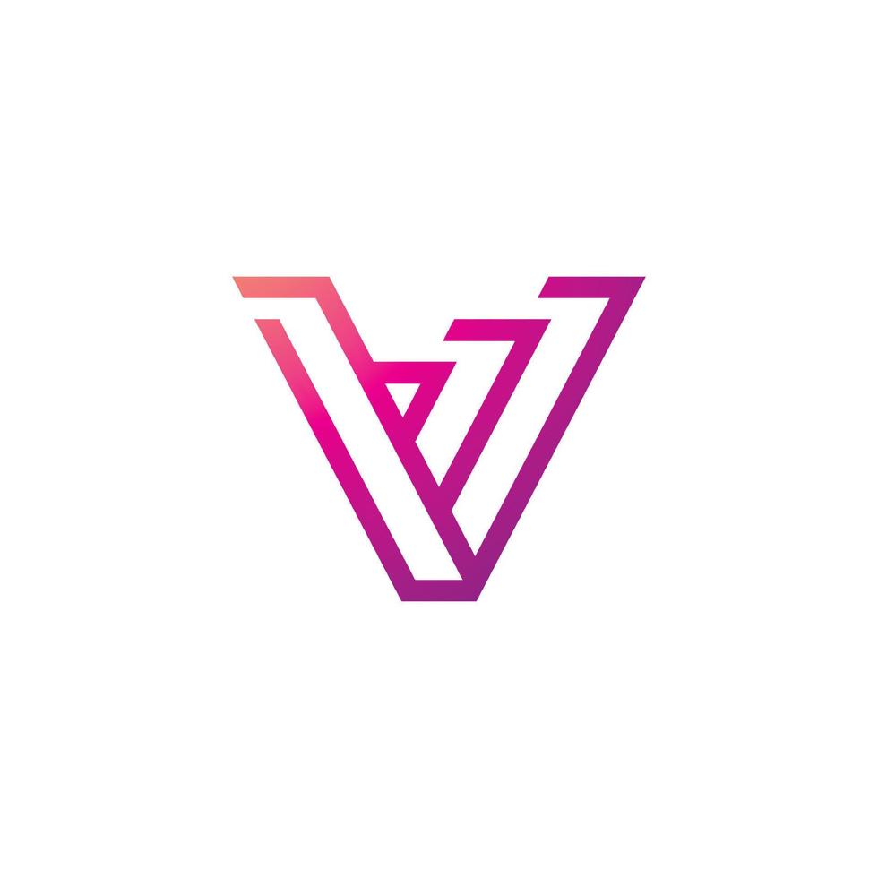 diseño y plantilla de logotipo de línea v. Letras de línea de iniciales de icono creativo x en vector. vector