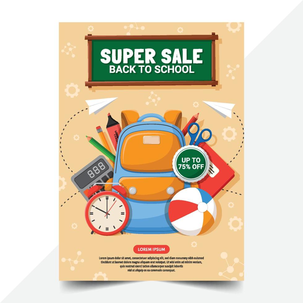 Back to School Sale Poster Template vector
